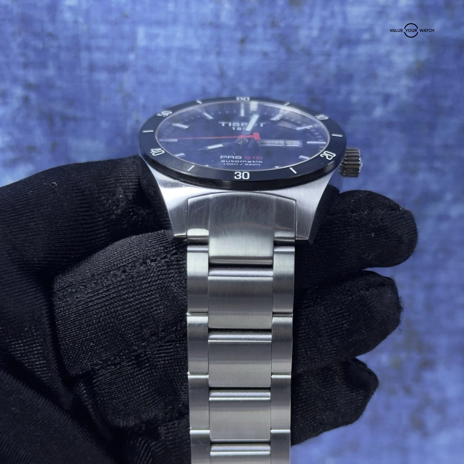 Tissot PRS 516 Men's Black Watch - T044.430.21.051.00 Steel Bracelet Sapphire - Image 9