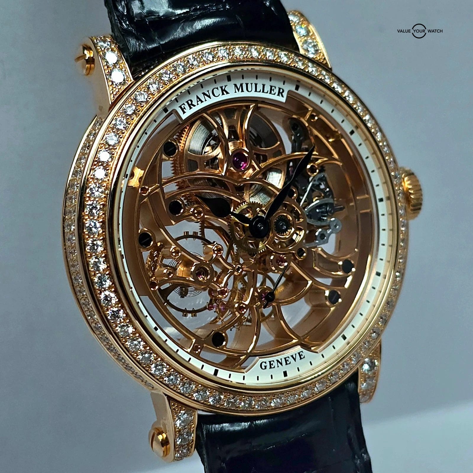 Franck Muller 7 Days Round Skeleton, Solid 18k gold and Diamonds! Full set 2024 - Image 2