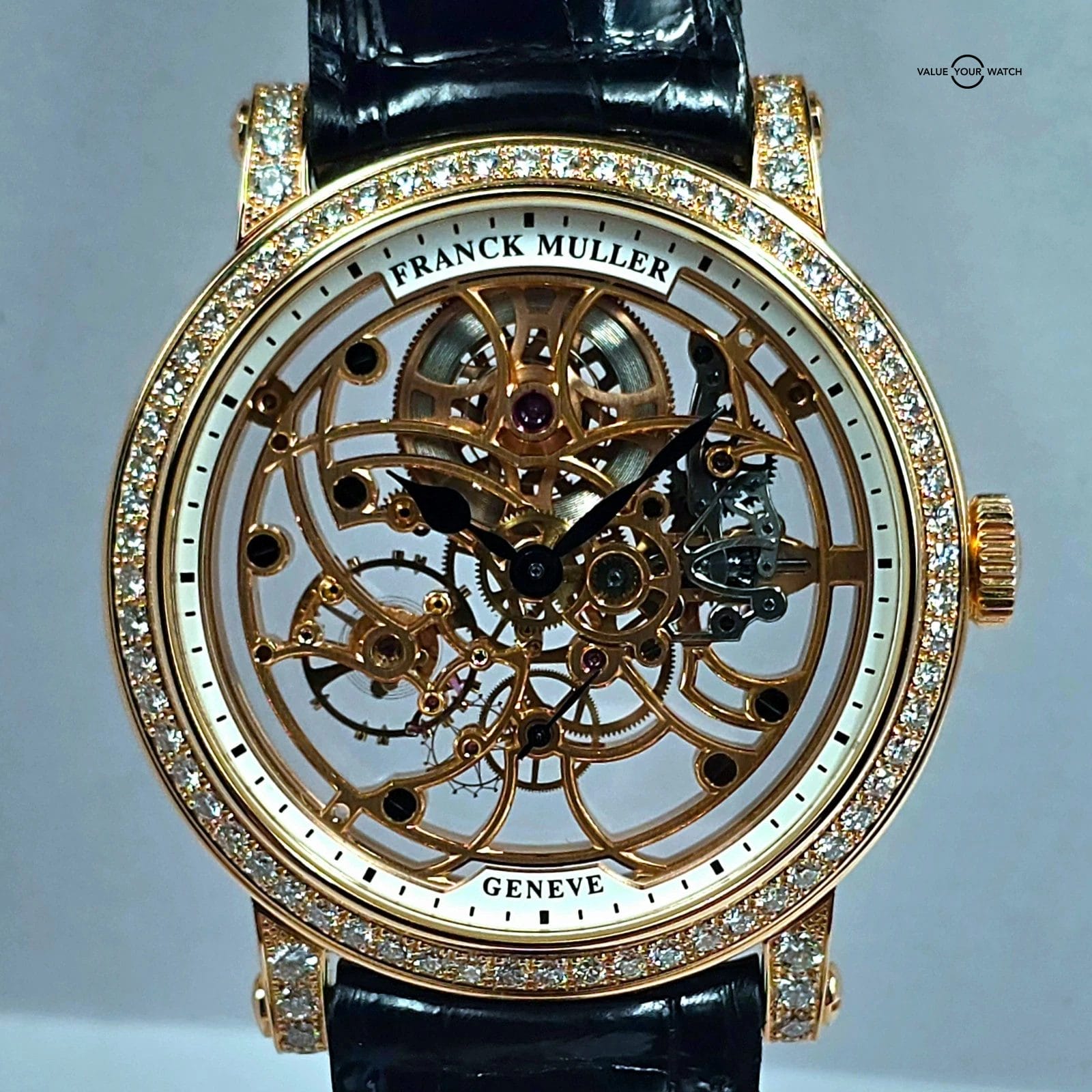 Franck Muller 7 Days Round Skeleton, Solid 18k gold and Diamonds! Full set 2024 - Image 3