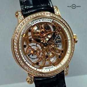Franck Muller 7 Days Round Skeleton, Solid 18k gold and Diamonds! Full set 2024