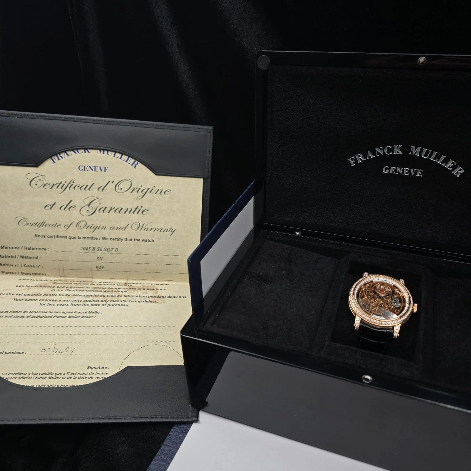 Franck Muller 7 Days Round Skeleton, Solid 18k gold and Diamonds! Full set 2024 - Image 5