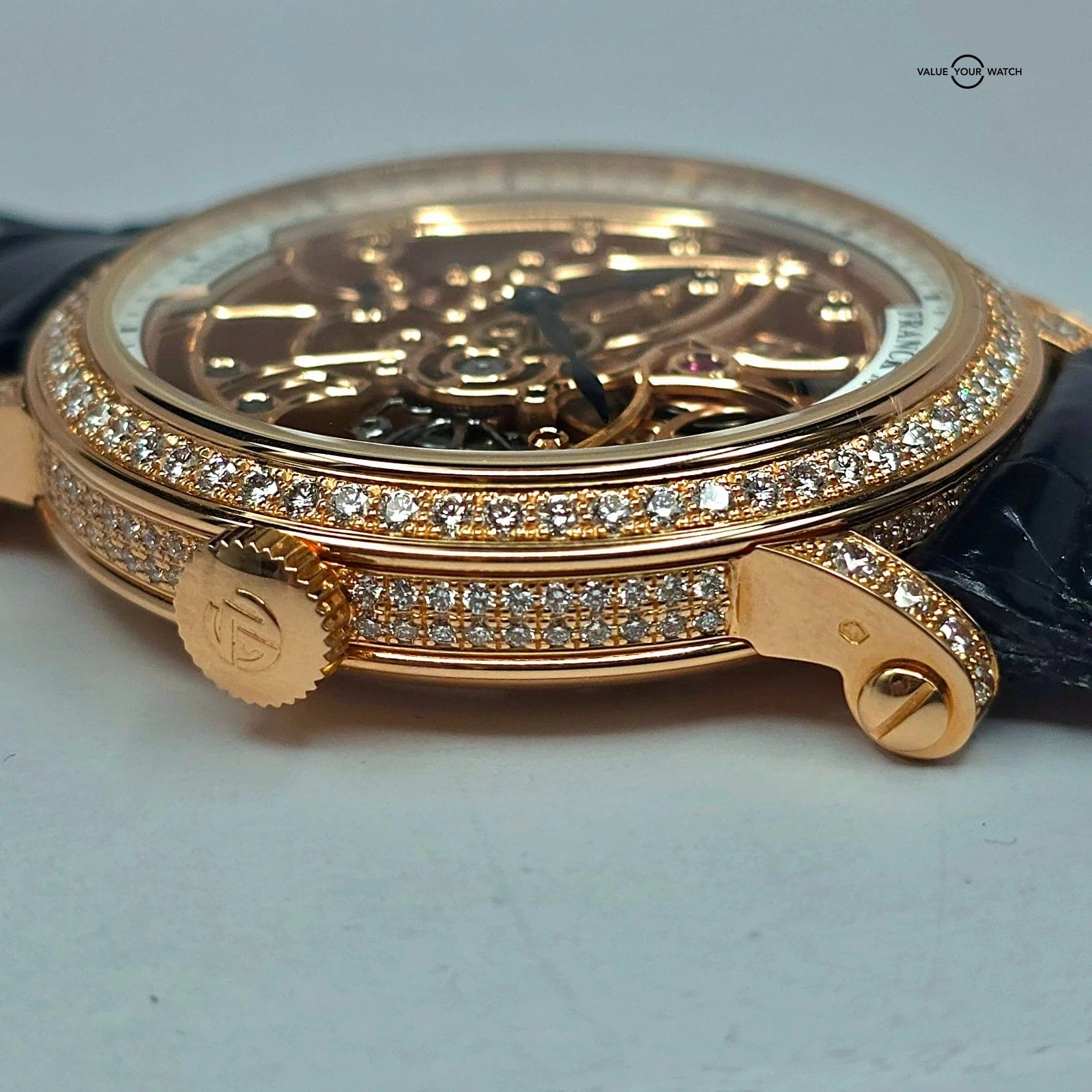 Franck Muller 7 Days Round Skeleton, Solid 18k gold and Diamonds! Full set 2024 - Image 8