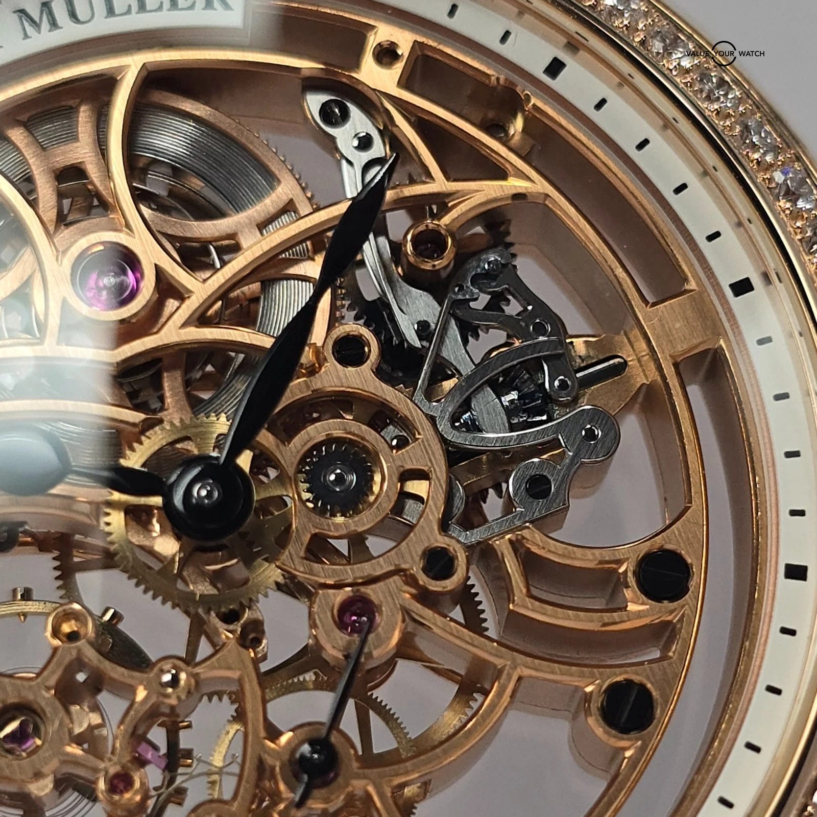 Franck Muller 7 Days Round Skeleton, Solid 18k gold and Diamonds! Full set 2024 - Image 16