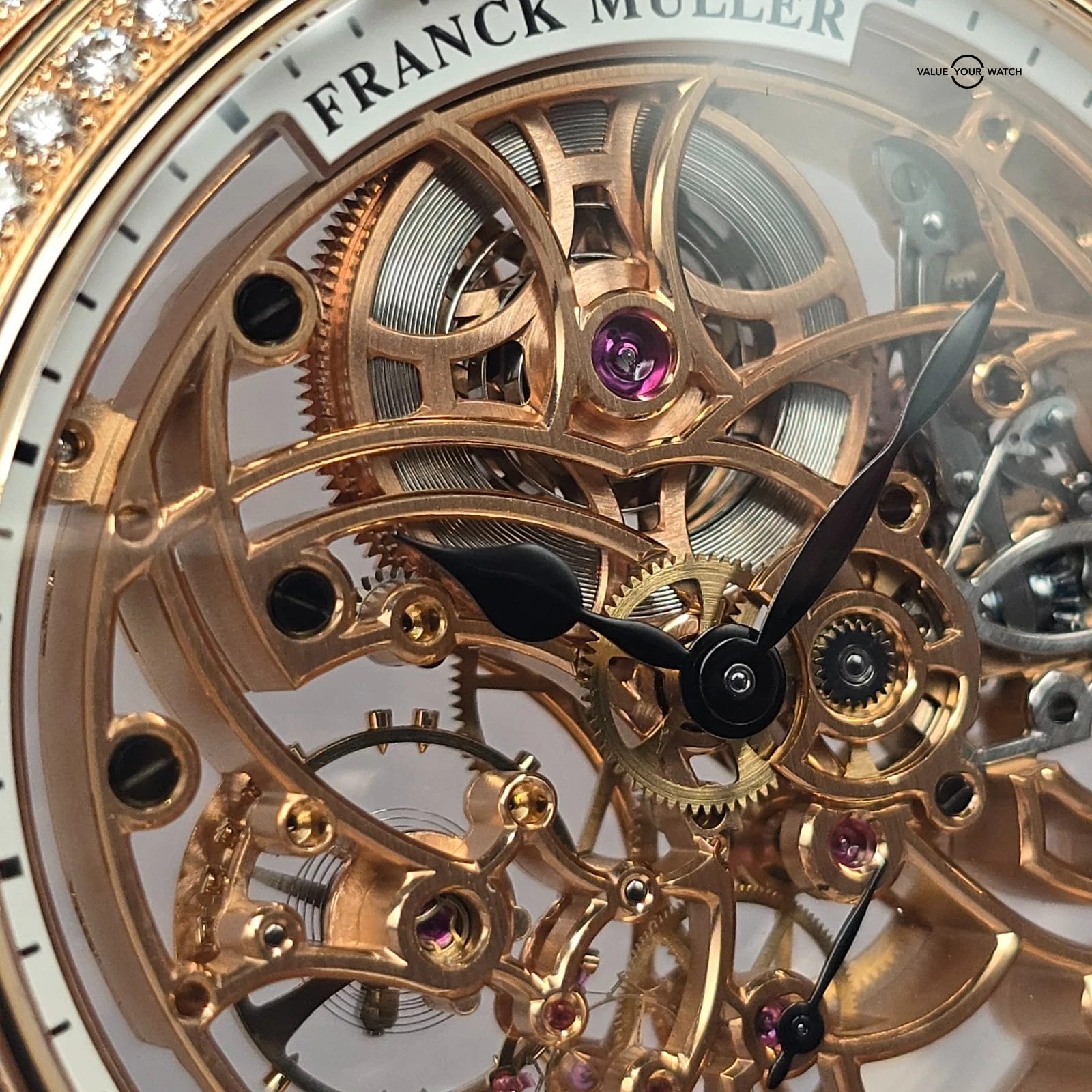 Franck Muller 7 Days Round Skeleton, Solid 18k gold and Diamonds! Full set 2024 - Image 17