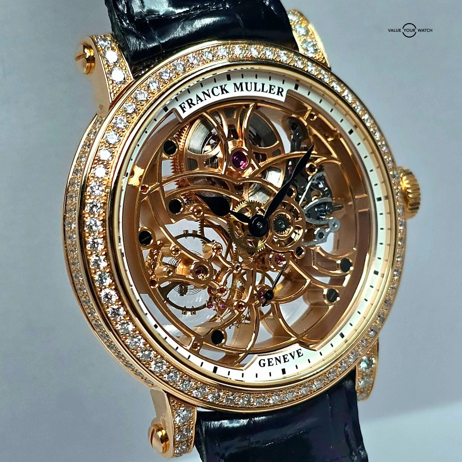 Franck Muller 7 Days Round Skeleton, Solid 18k gold and Diamonds! Full set 2024 - Image 19