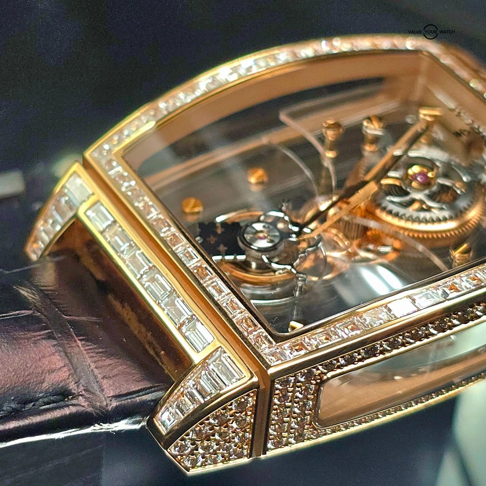 Corum Golden Bridge Tourbillon, 18k gold Factory Baguette Diamonds, 5 piece run! - Image 9