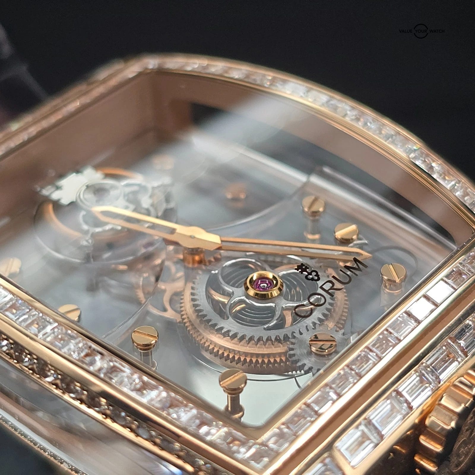 Corum Golden Bridge Tourbillon, 18k gold Factory Baguette Diamonds, 5 piece run! - Image 10