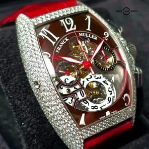 Franck Muller Cintree Curvex Grand Date Chronograph Skeleton, Red Cloissonne