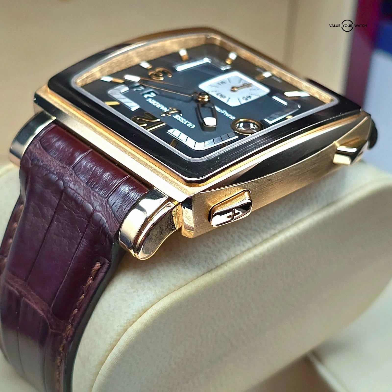 Ulysse Nardin Quadrato Dual Time in 42mm 18k rose gold! Full set Ref. 246-92 - Image 7