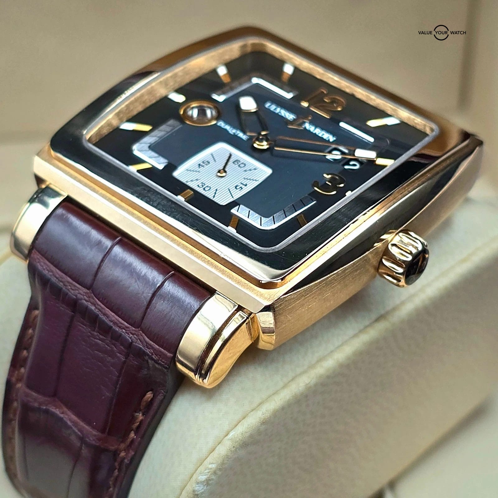 Ulysse Nardin Quadrato Dual Time in 42mm 18k rose gold! Full set Ref. 246-92 - Image 9