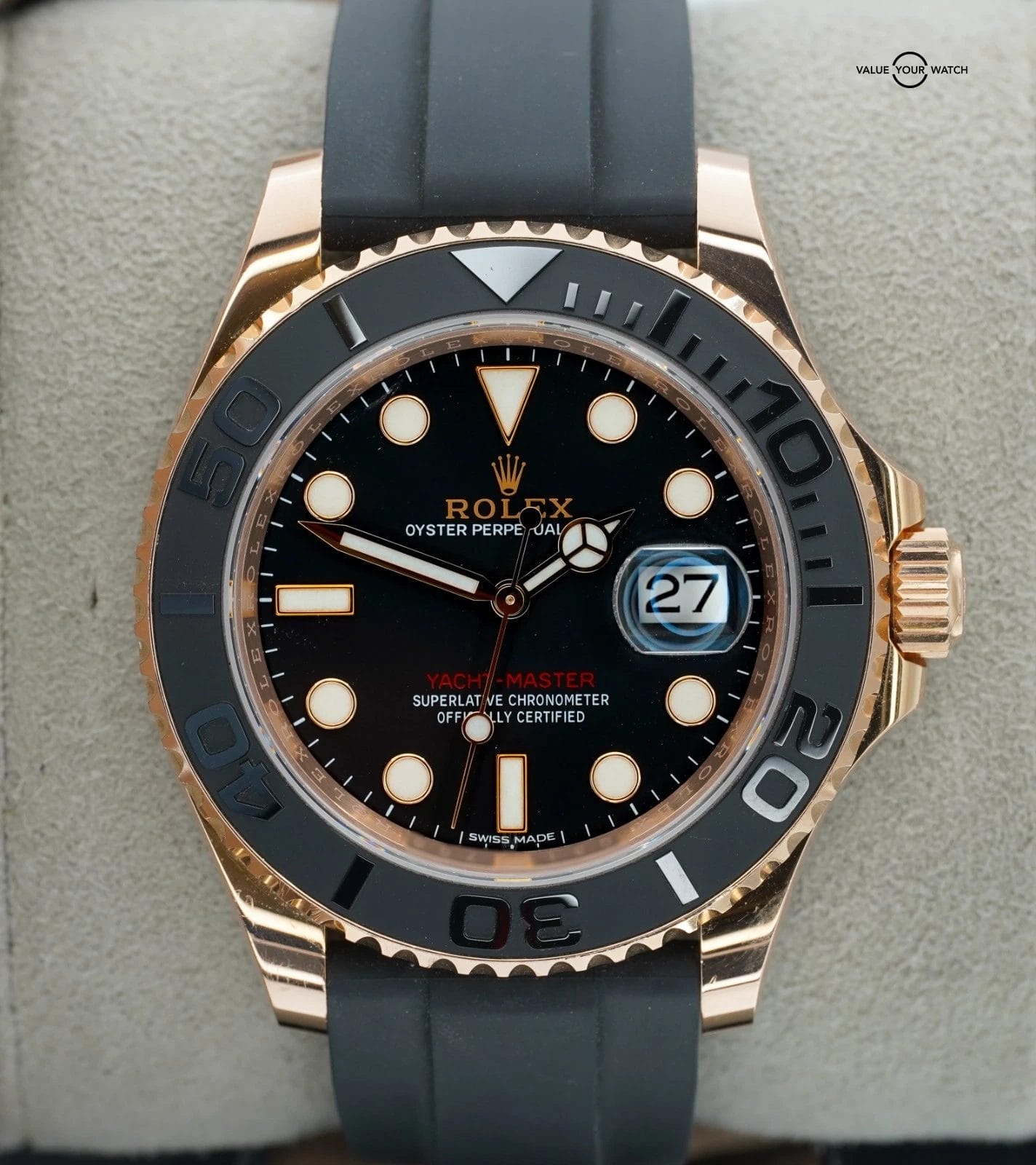 Rolex Yacht-master 40mm 116655 Rose Gold Oysterflex BOXES/PAPERS! - Image 17