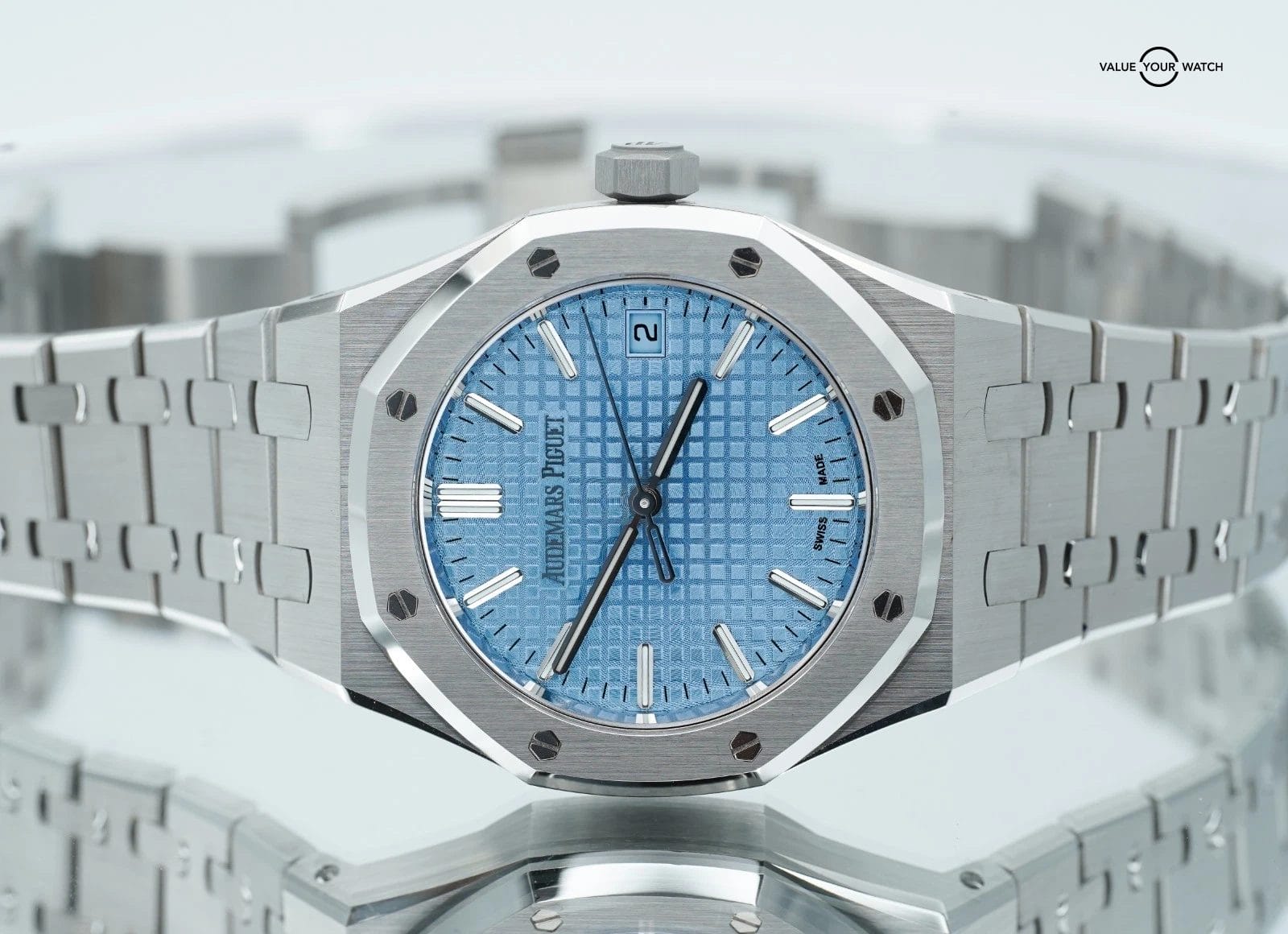 2022 Audemars Piguet Royal Oak 15550ST 50th Anniversary 37mm Light Blue Dial - Image 2