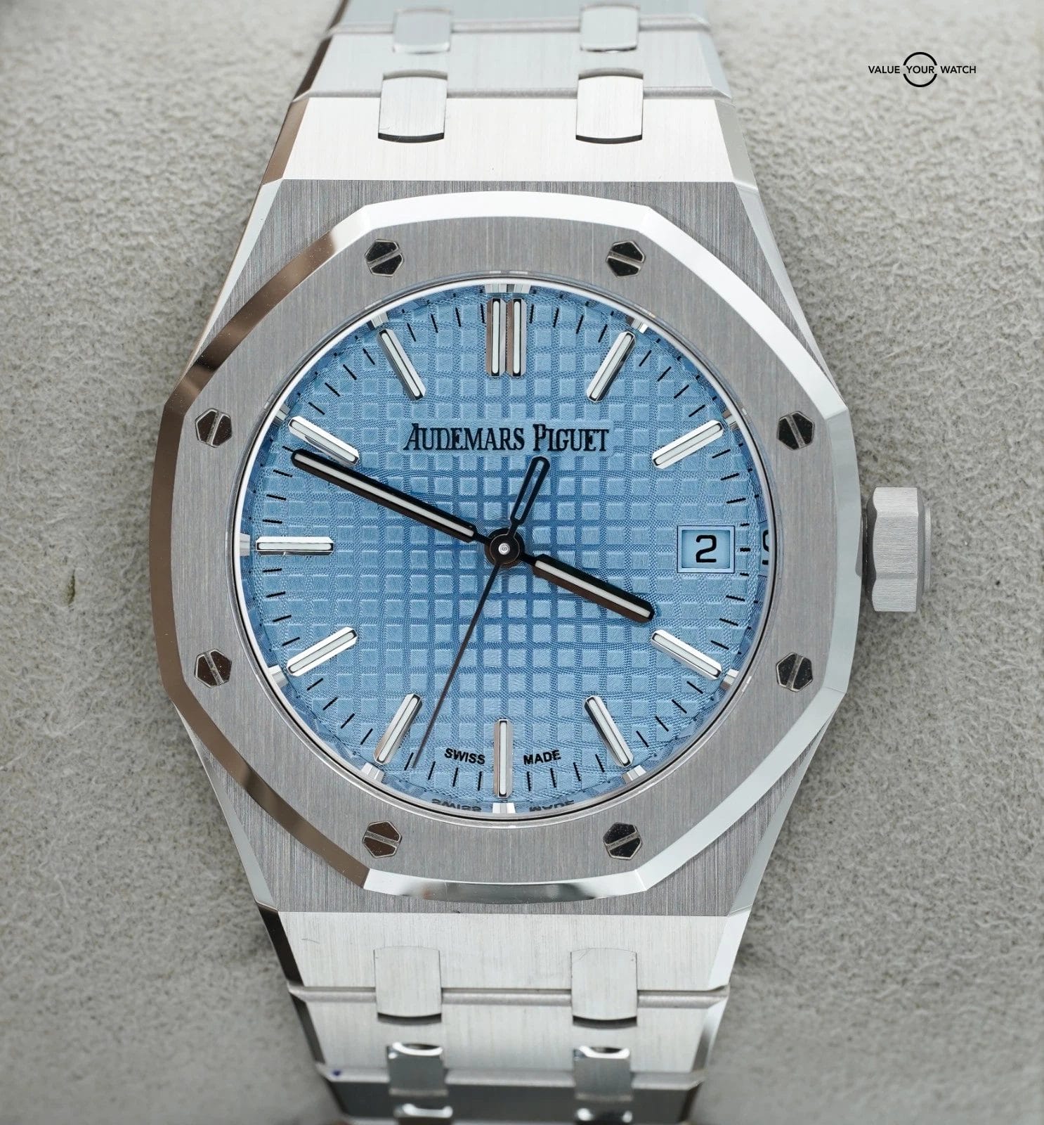 2022 Audemars Piguet Royal Oak 15550ST 50th Anniversary 37mm Light Blue Dial - Image 3