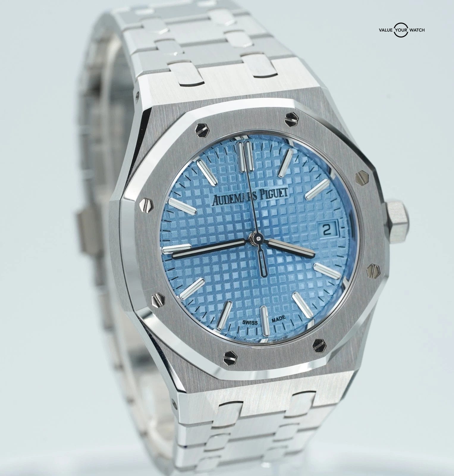 2022 Audemars Piguet Royal Oak 15550ST 50th Anniversary 37mm Light Blue Dial - Image 4