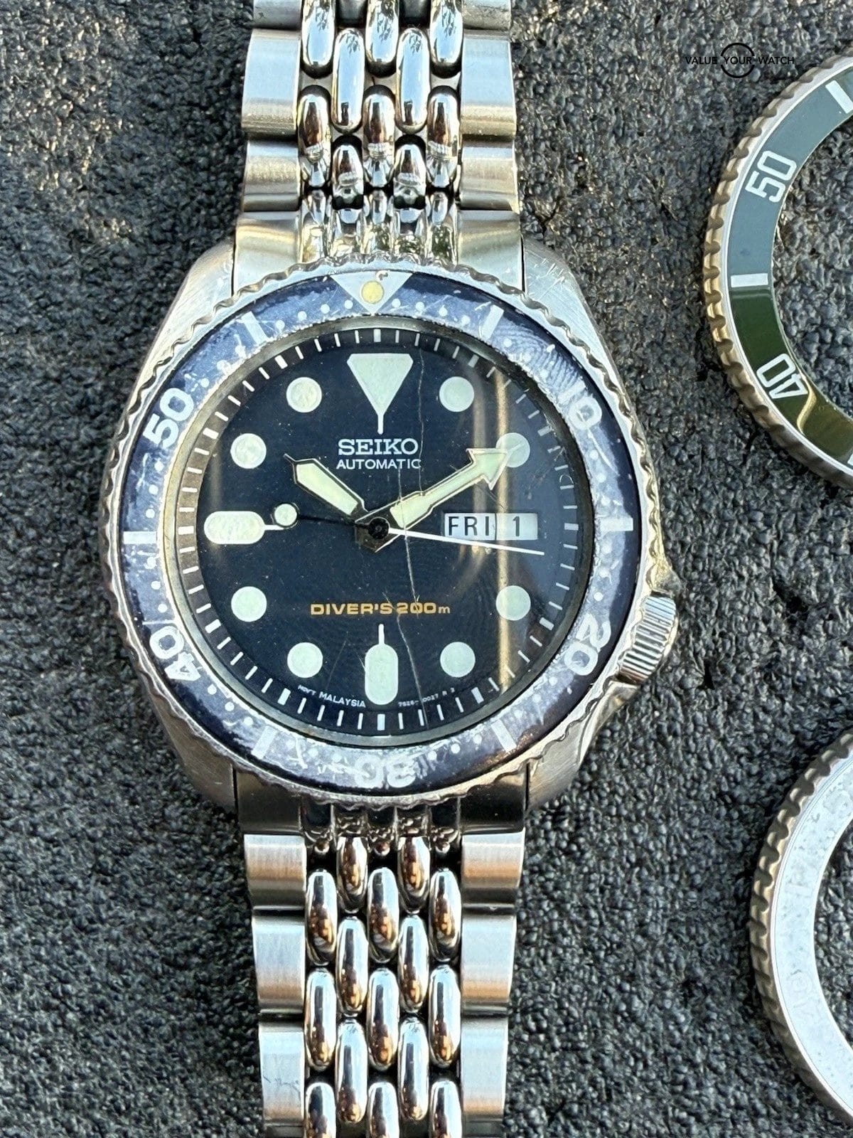 Seiko SKX173 Men's Divers Watch 200M 7S26-0028 Extra Bezels Estate Sale Runs - Image 10