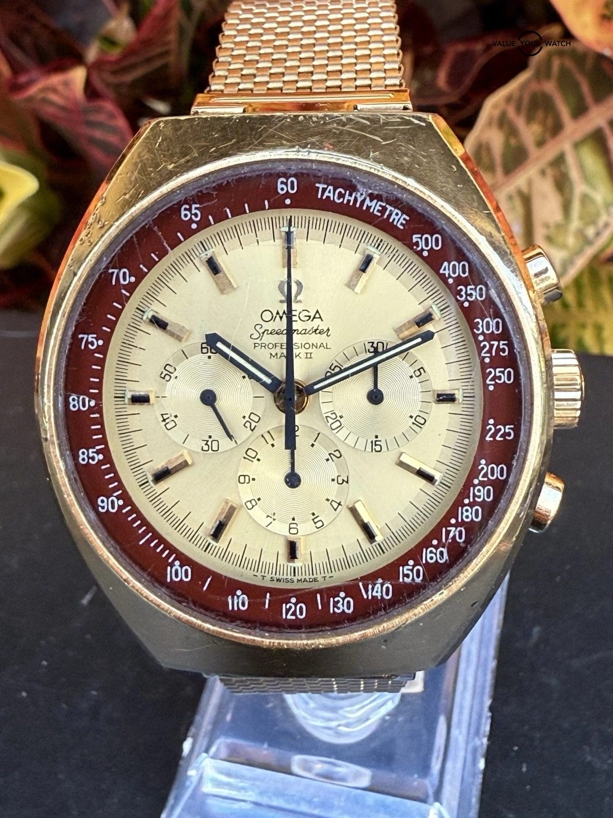 Auth. Omega Speedmaster Professional Mark II 145.034 Gold Plated 861 Estate Runs - Image 3