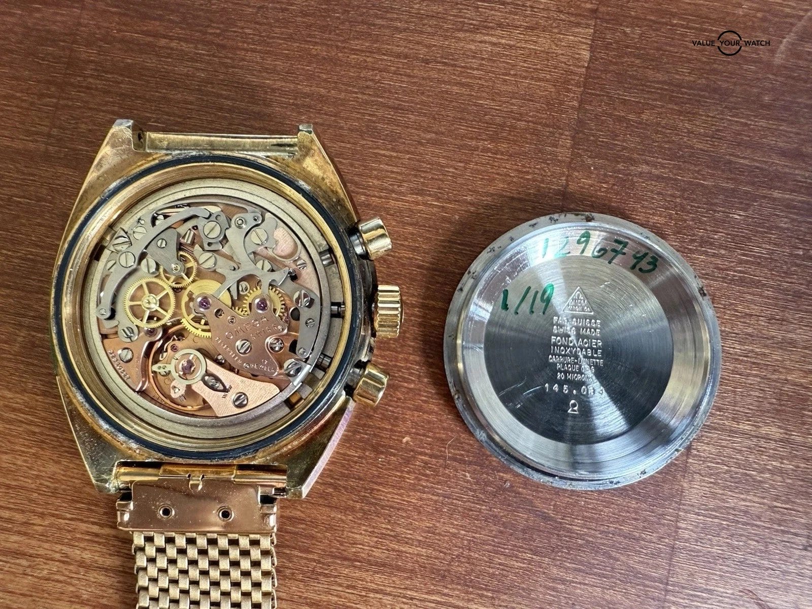 Auth. Omega Speedmaster Professional Mark II 145.034 Gold Plated 861 Estate Runs - Image 6