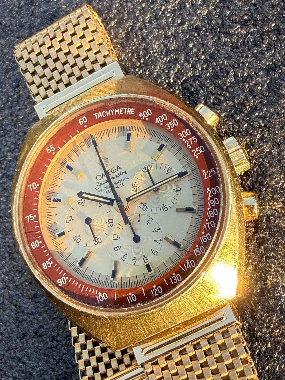Auth. Omega Speedmaster Professional Mark II 145.034 Gold Plated 861 Estate Runs - Image 10