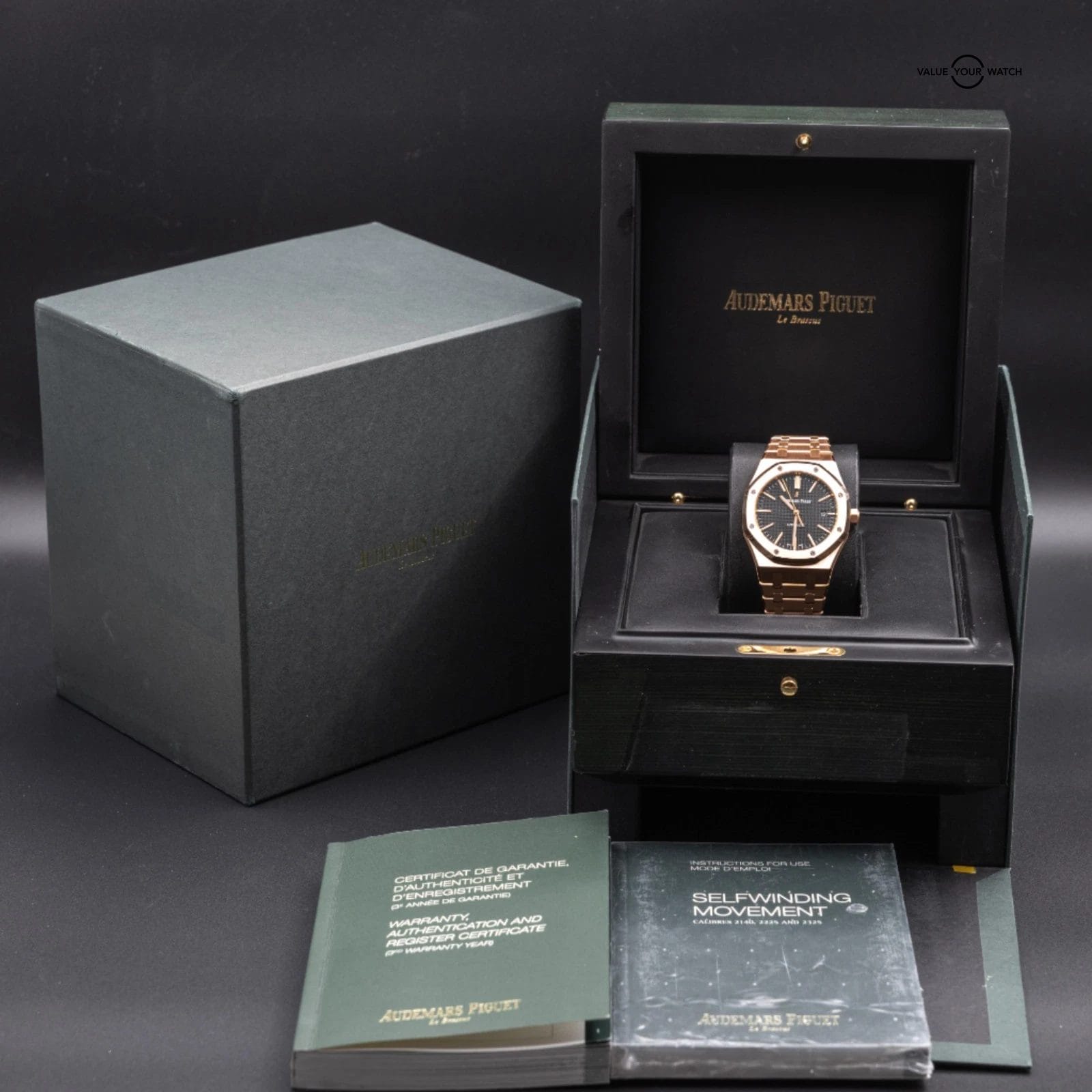 Audemars Piguet Royal Oak 41mm AP 15400OR Rose Gold Black Dial Full Set - Image 11