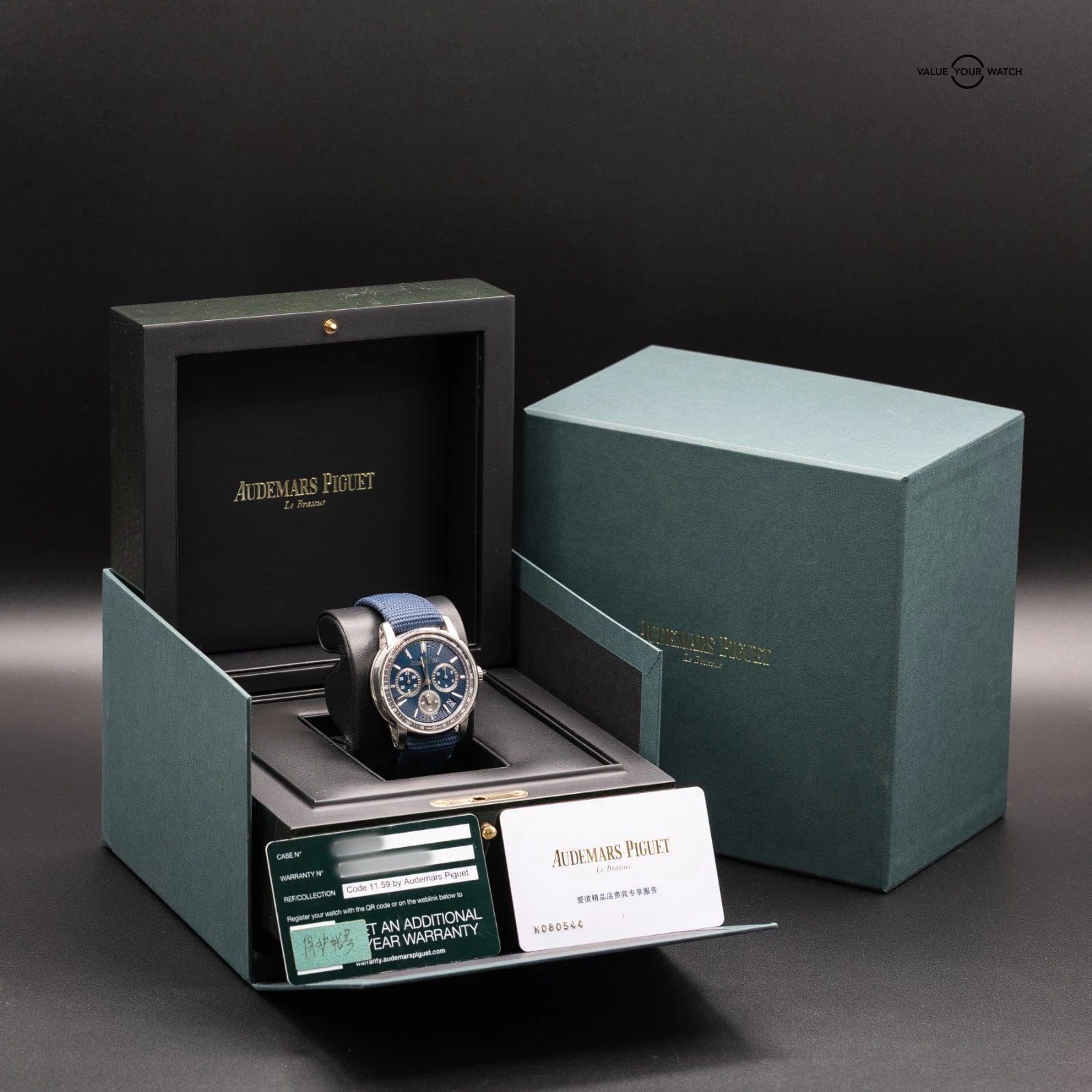 Audemars Piguet Code 11.59 Chronograph 41mm Blue Nuit Dial 26393ST Full Set - Image 12