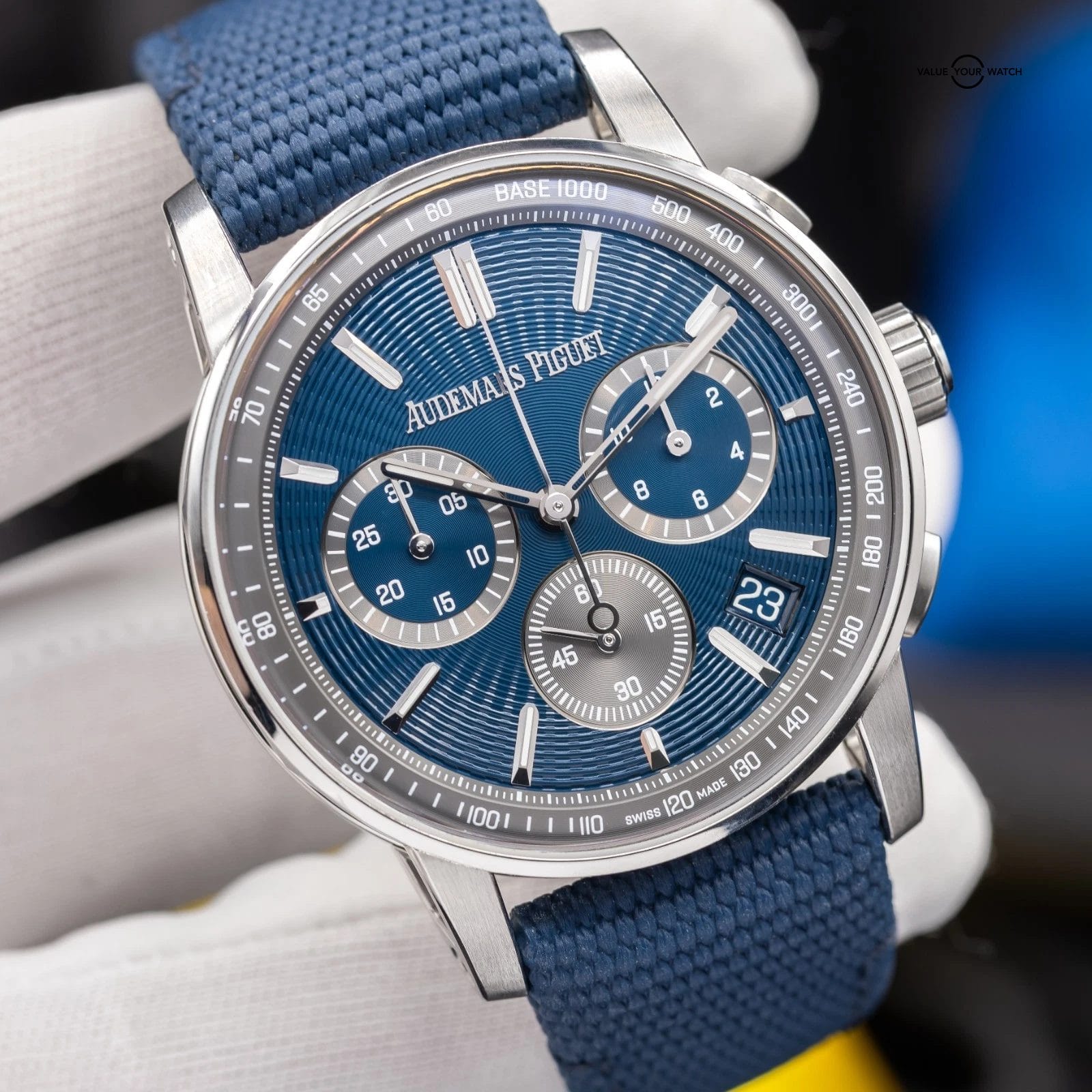 Audemars Piguet Code 11.59 Chronograph 41mm Blue Nuit Dial 26393ST Full Set - Image 15