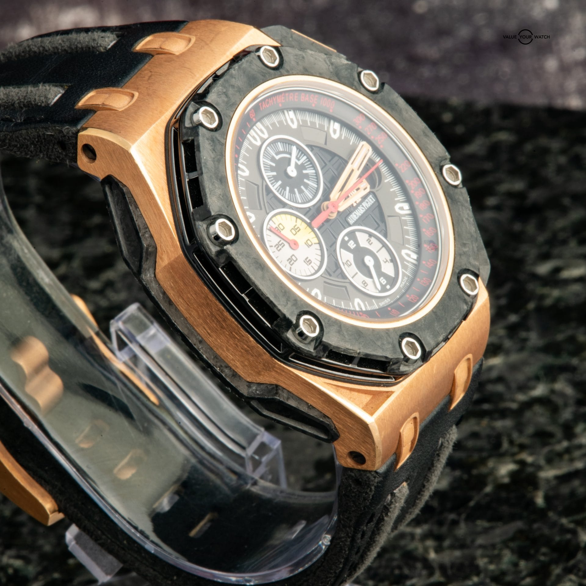 Audemars Piguet Royal Oak Offshore Grand Prix Ltd. Ed. Rose Gold Carbon Case Black dial Date Automatic Chronograph - Image 9