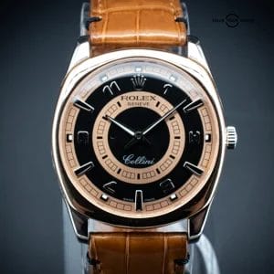 Rolex Cellini Danaos 38mm 18K Rose & White Gold w/ Black-Circled Dial, Ref. 4243