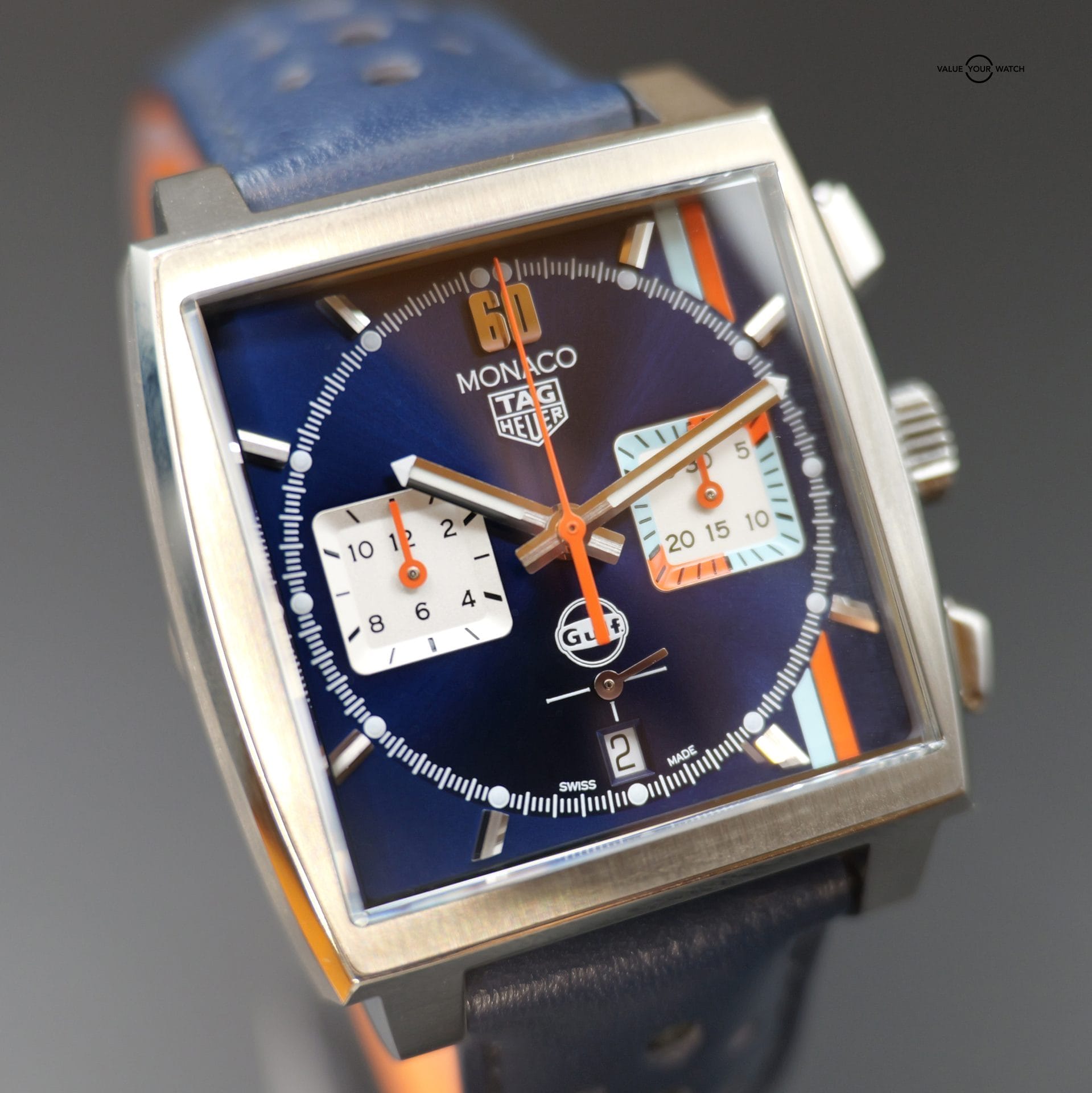 Tag Heuer Monaco Gulf CBL2115.FC6494 39MM Blue Dial Full Set WARRANTY - Image 2