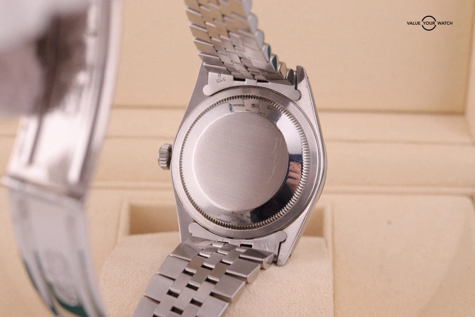 ROLEX DATEJUST 16234 BLUE DIAMOND Vignette DIAL 18K WHITE GOLD STAINLESS STEEL - Image 3