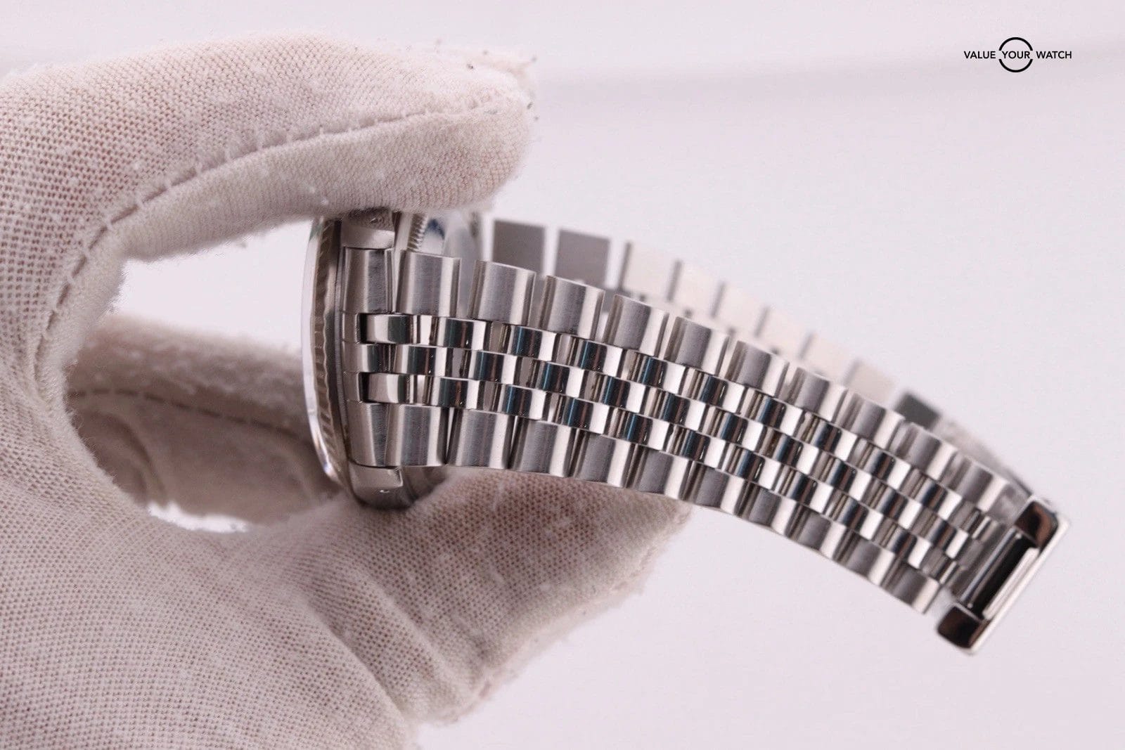 ROLEX DATEJUST 16234 BLUE DIAMOND Vignette DIAL 18K WHITE GOLD STAINLESS STEEL - Image 4