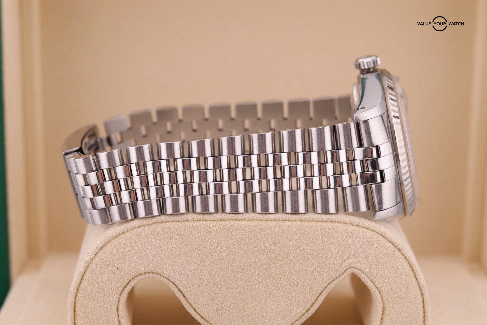 ROLEX DATEJUST 16234 BLUE DIAMOND Vignette DIAL 18K WHITE GOLD STAINLESS STEEL - Image 6