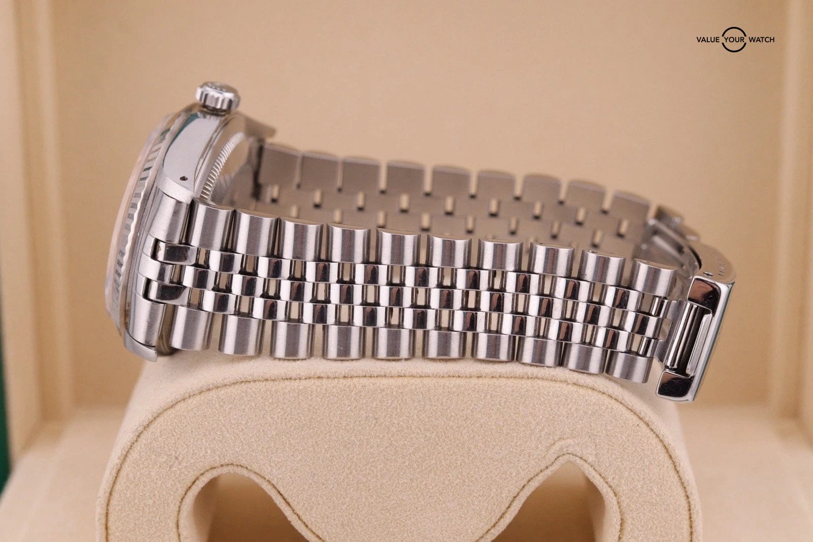 ROLEX DATEJUST 16234 BLUE DIAMOND Vignette DIAL 18K WHITE GOLD STAINLESS STEEL - Image 7