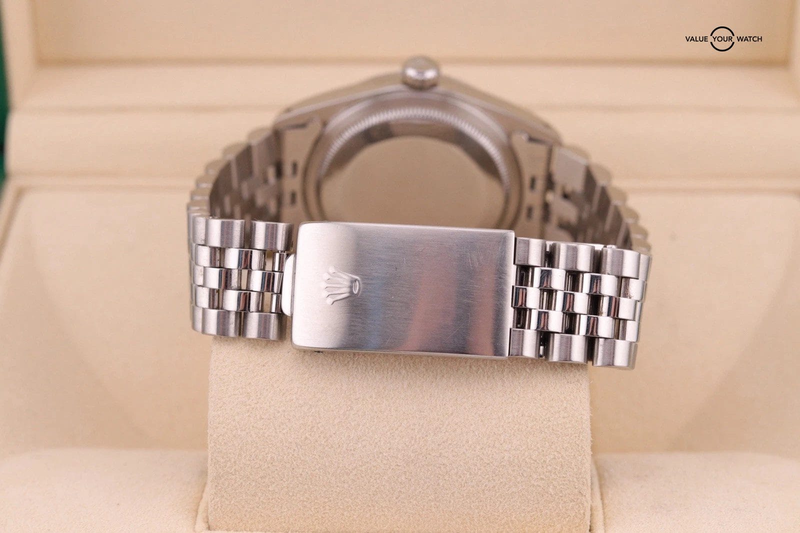 ROLEX DATEJUST 16234 BLUE DIAMOND Vignette DIAL 18K WHITE GOLD STAINLESS STEEL - Image 8