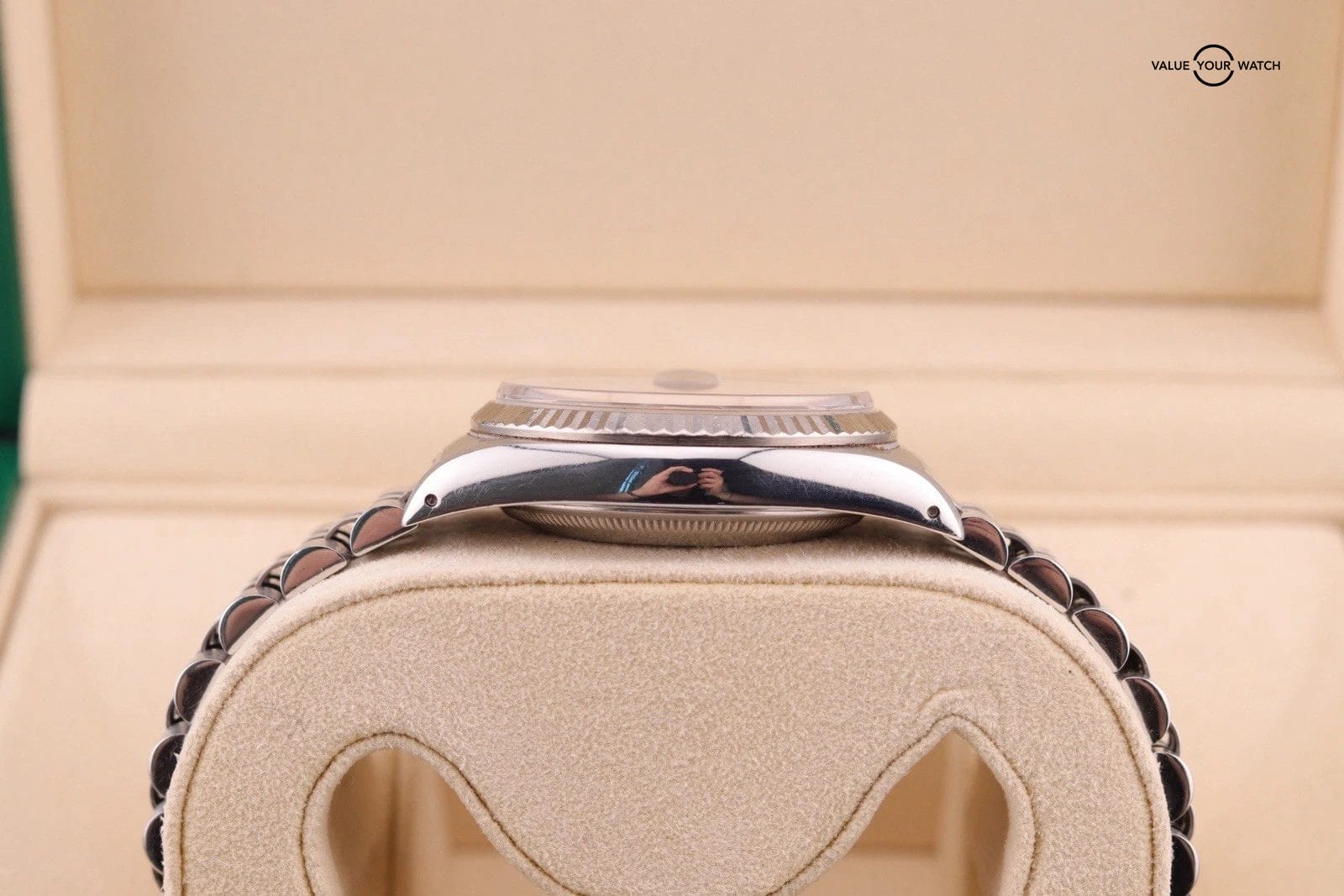 ROLEX DATEJUST 16234 BLUE DIAMOND Vignette DIAL 18K WHITE GOLD STAINLESS STEEL - Image 9