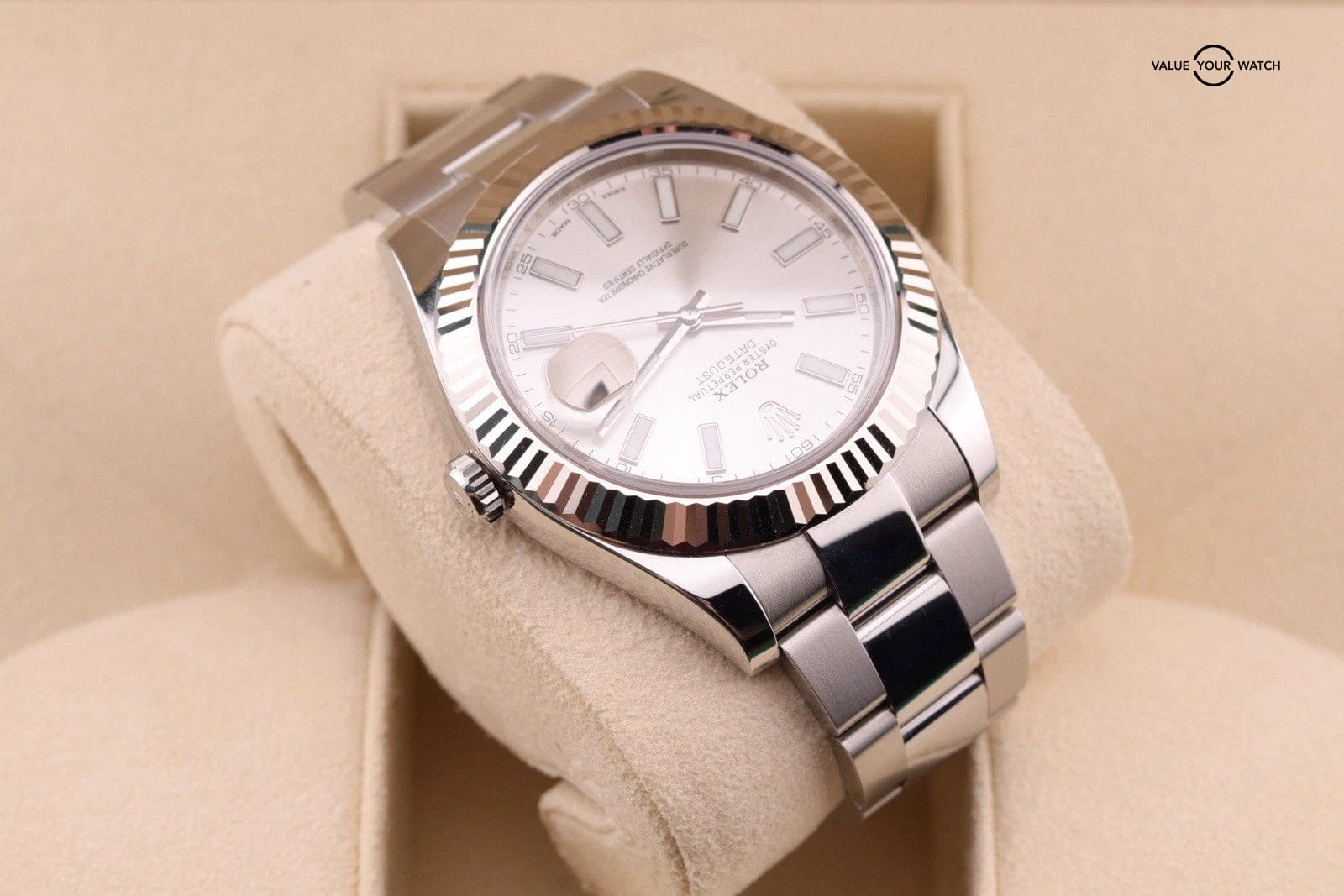 2015 Rolex Datejust II 41MM 116334 Fluted Bezel White Dial Stainless Steel - Image 12