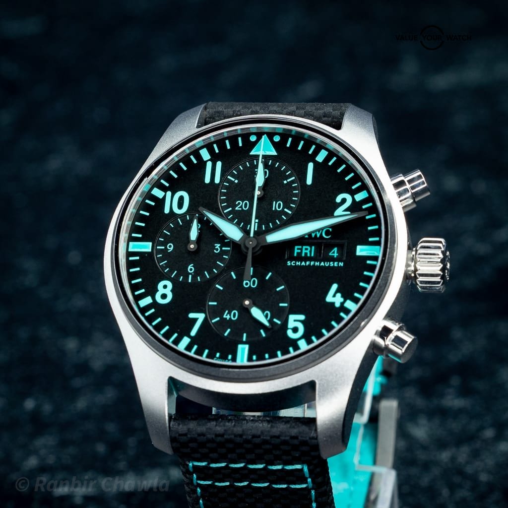 IWC Pilot’s Chronograph 41 Mercedes-AMG PETRONAS IW388108 – Titanium – Full Set – Black & Green Straps - Image 2