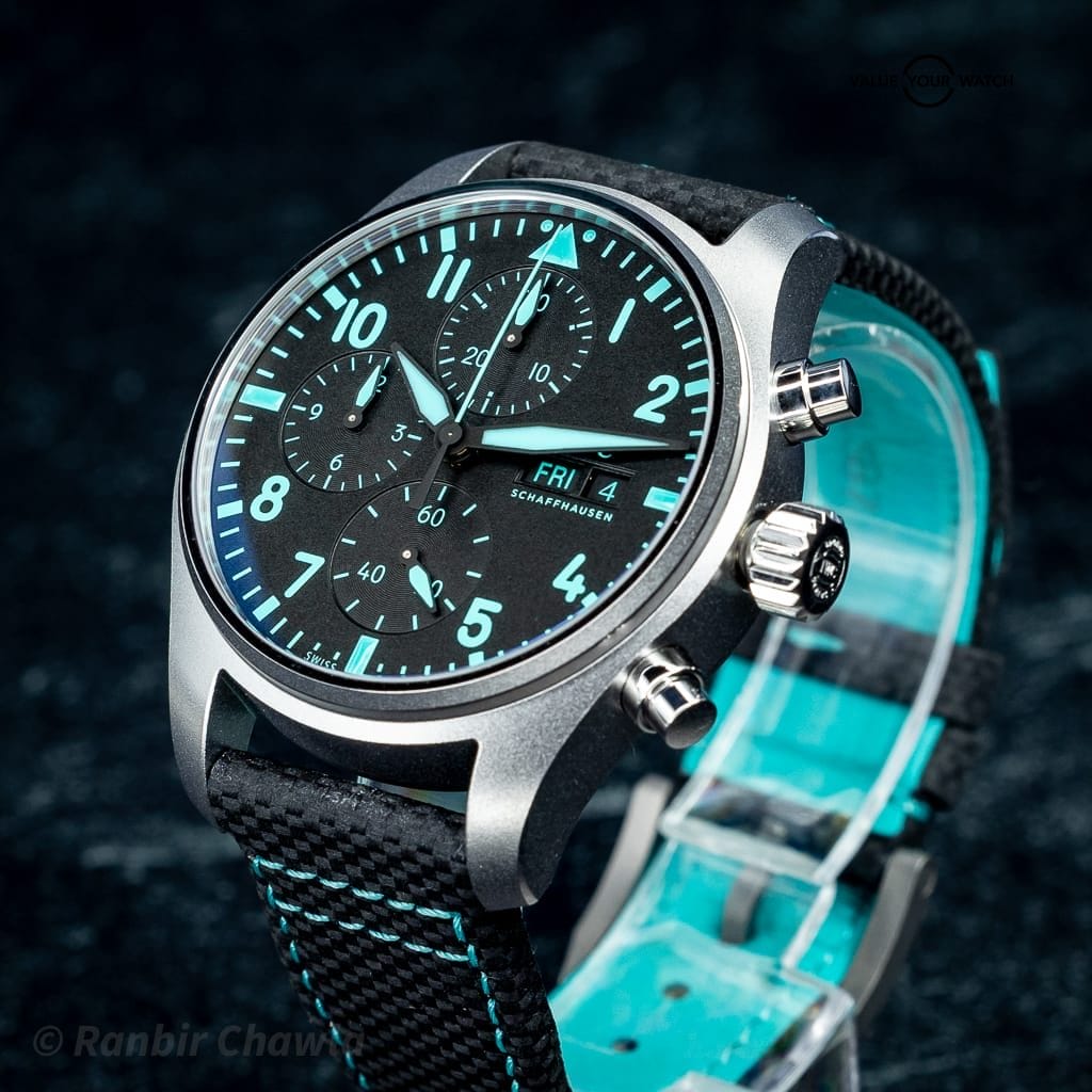 IWC Pilot’s Chronograph 41 Mercedes-AMG PETRONAS IW388108 – Titanium – Full Set – Black & Green Straps - Image 5