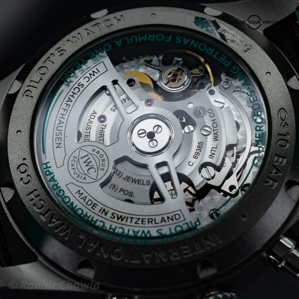IWC Pilot’s Chronograph 41 Mercedes-AMG PETRONAS IW388108 – Titanium – Full Set – Black & Green Straps - Image 7