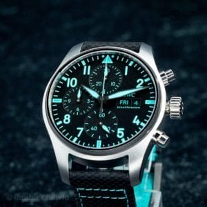 IWC Pilot’s Chronograph 41 Mercedes-AMG PETRONAS IW388108 – Titanium – Full Set – Black & Green Straps