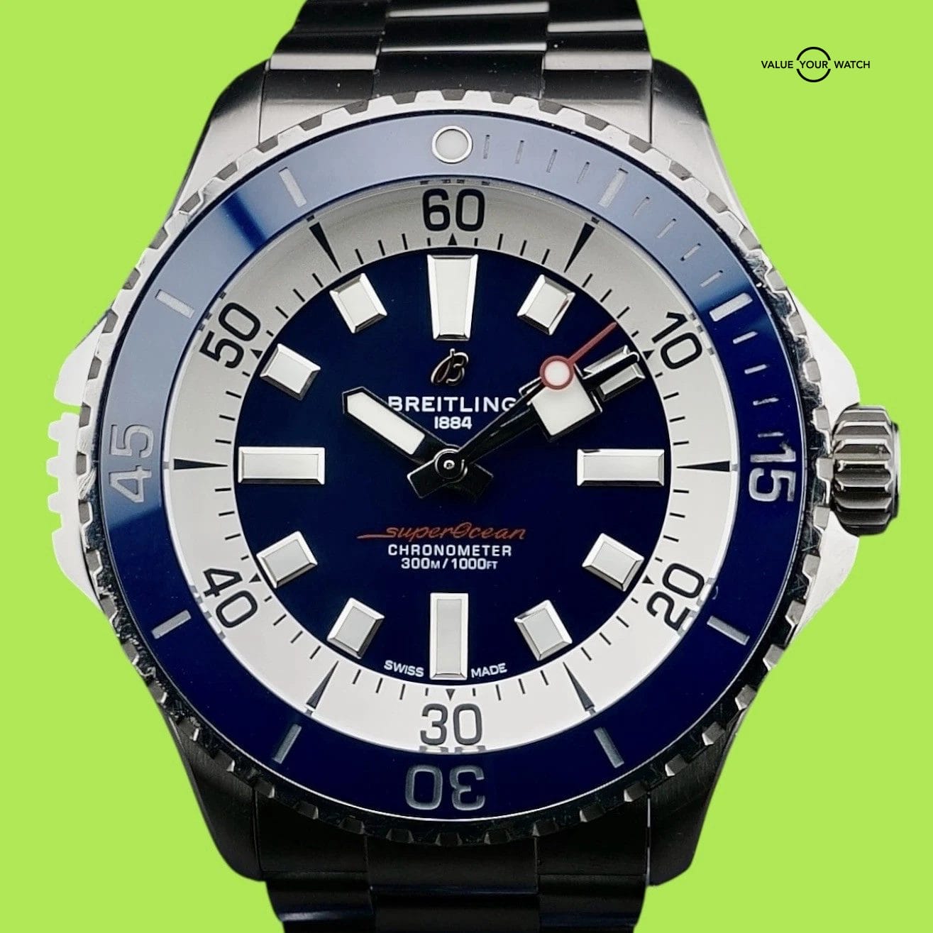 2023 Breitling SuperOcean A17378 Blue Dial 46mm - Warranty - Full Collector Set