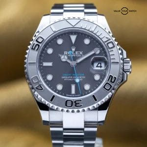 Rolex Yacht-Master 37 Rhodium Slate Dial Oystersteel & Platinum 268622 Full Set