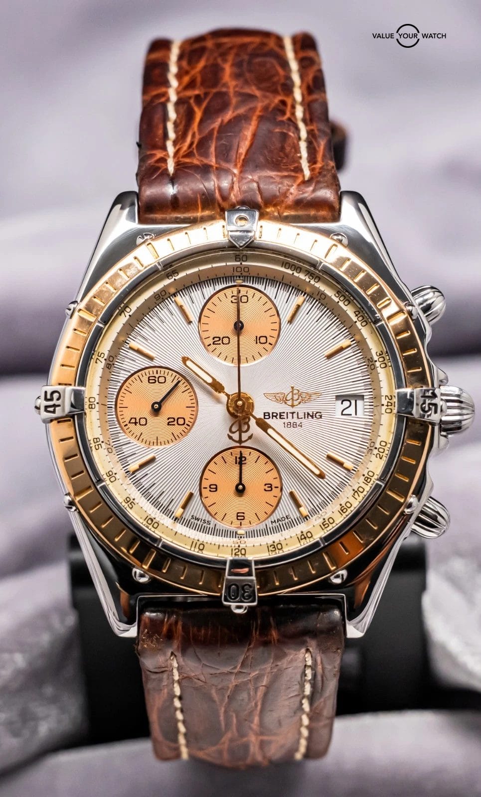 Breitling Chronomat 41 mm Yellow Gold & Steel SERVICED Vintage Automatic C13047 - Image 3
