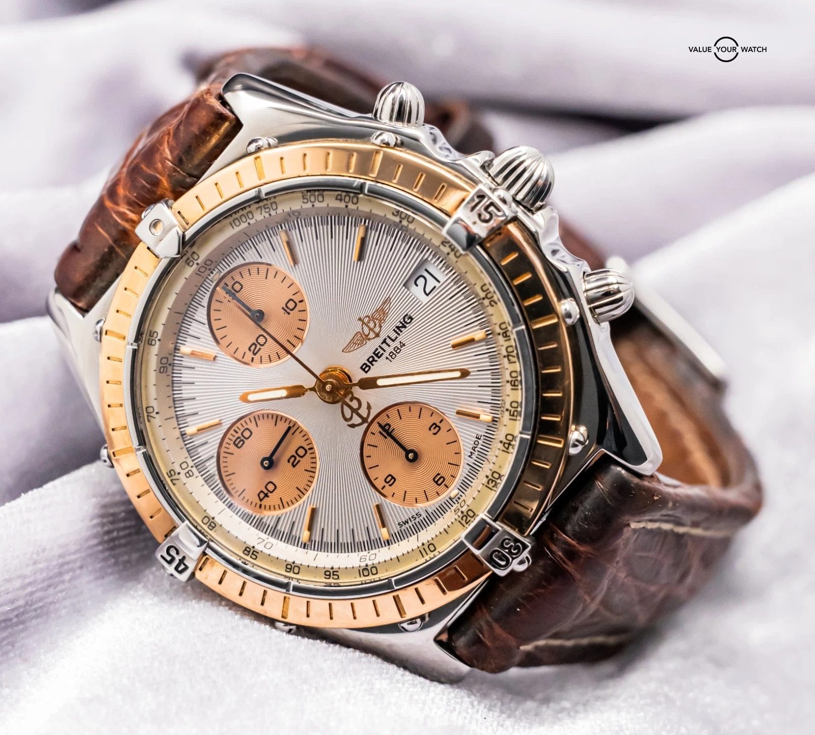 Breitling Chronomat 41 mm Yellow Gold & Steel SERVICED Vintage Automatic C13047 - Image 8