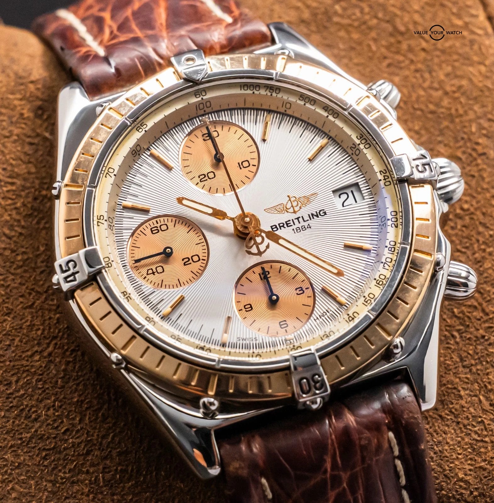 Breitling Chronomat 41 mm Yellow Gold & Steel SERVICED Vintage Automatic C13047 - Image 10