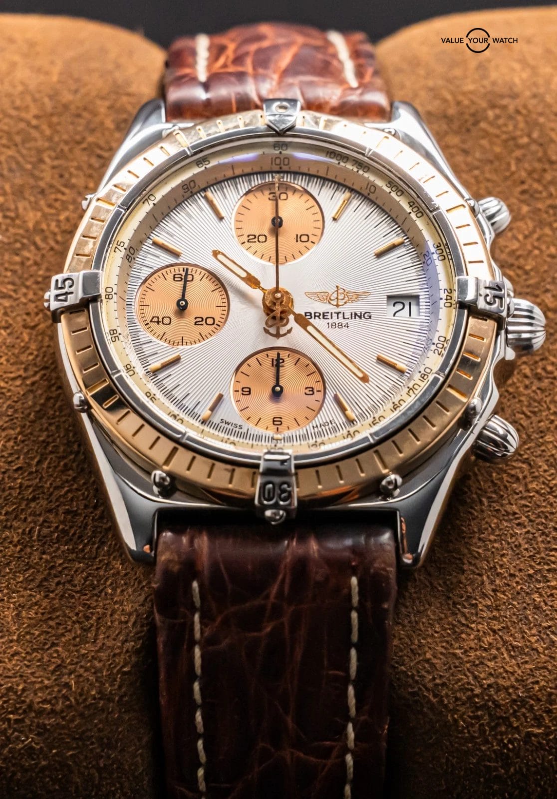 Breitling Chronomat 41 mm Yellow Gold & Steel SERVICED Vintage Automatic C13047 - Image 12