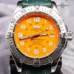 Breitling Superocean 42 mm Coral Orange Dial SERVICED Automatic A17360