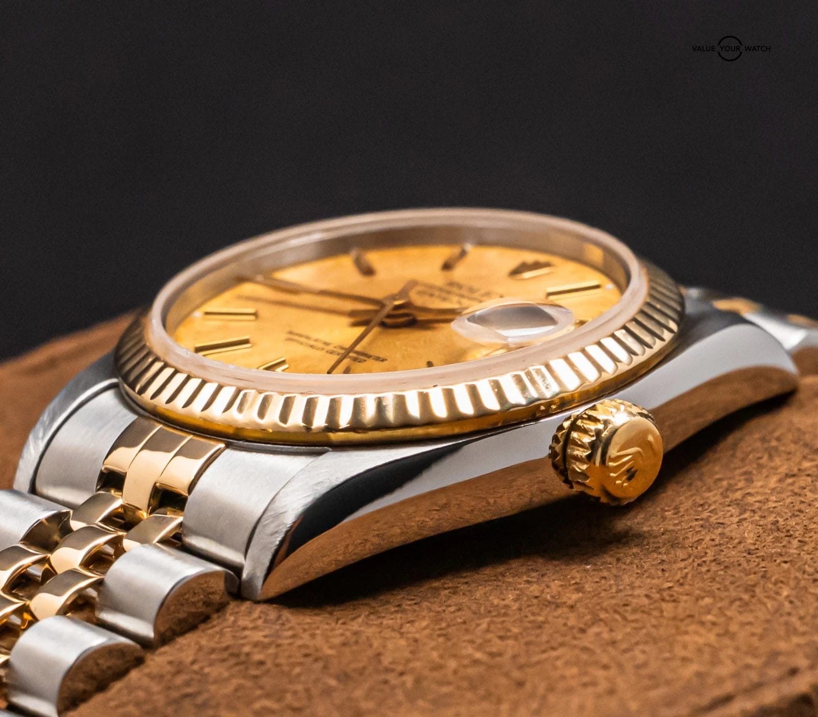 Rolex Datejust 31 mm Yellow Gold Complete Set Fluted Bezel Champagne Dial 68273 - Image 13