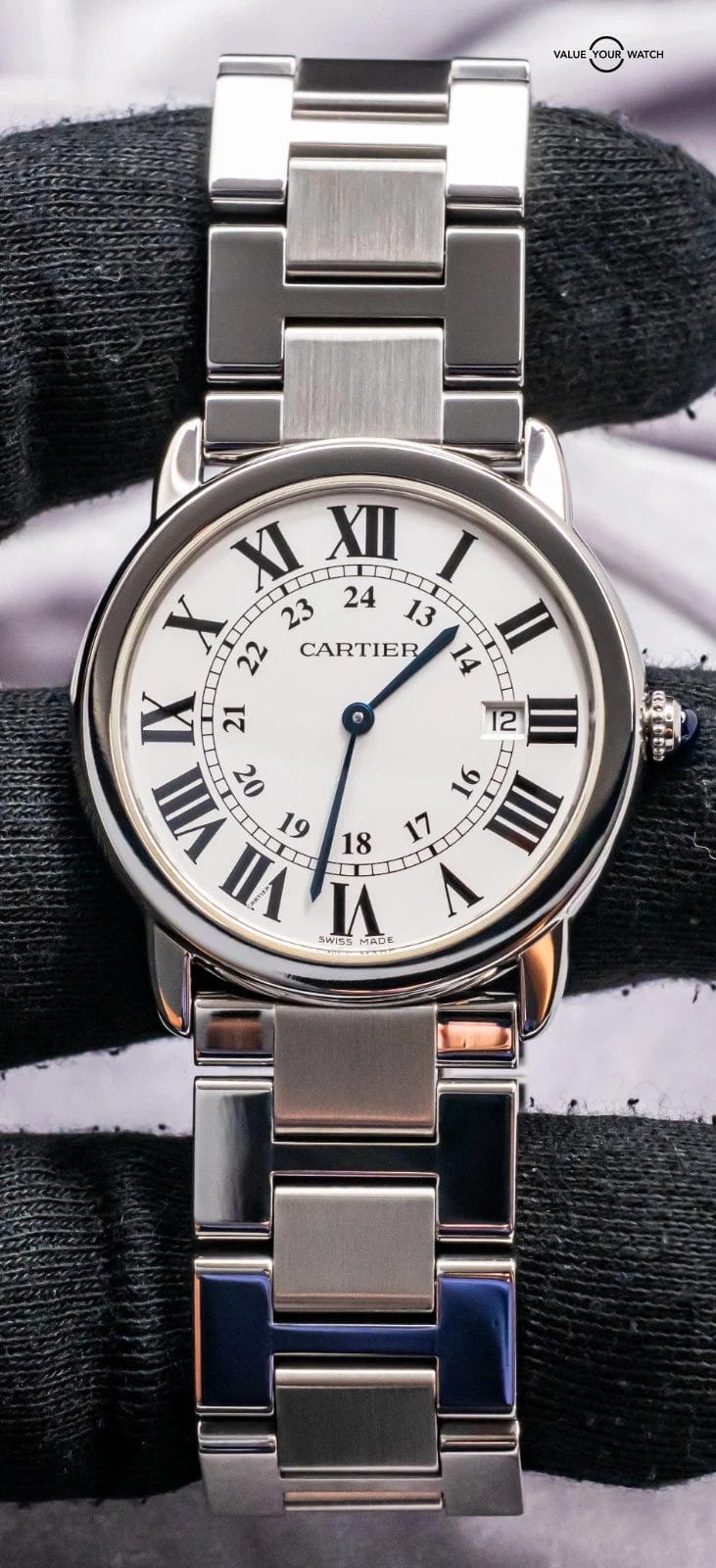 Cartier Ronde Solo De Cartier 36mm Silver Dial Bracelet Stainless 2934 W6701005 - Image 3