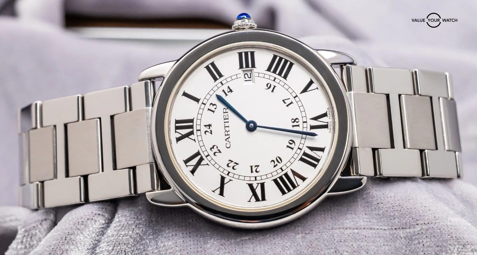 Cartier Ronde Solo De Cartier 36mm Silver Dial Bracelet Stainless 2934 W6701005 - Image 12