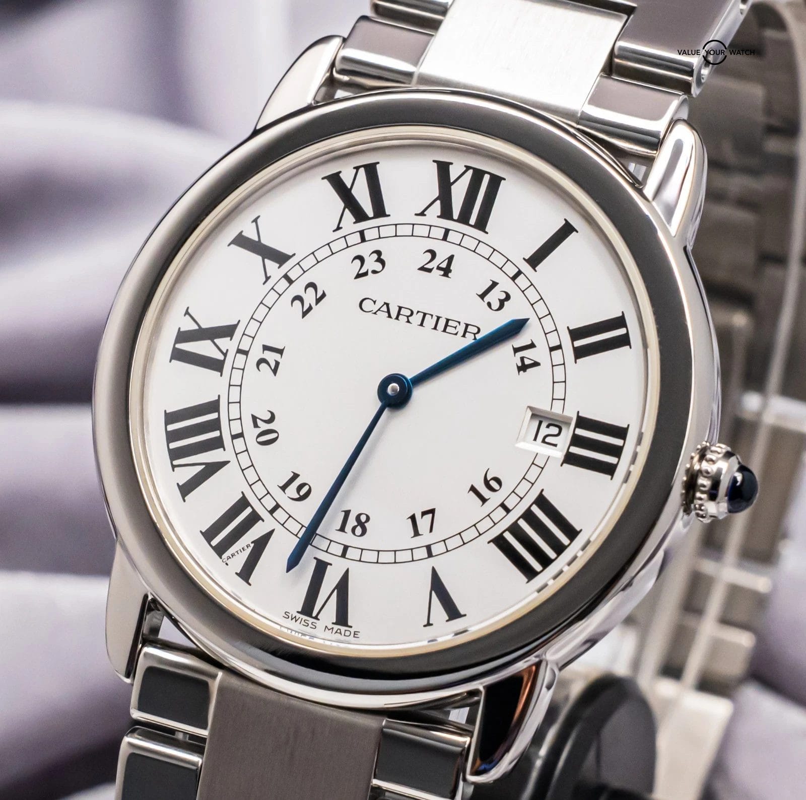 Cartier Ronde Solo De Cartier 36mm Silver Dial Bracelet Stainless 2934 W6701005 - Image 13